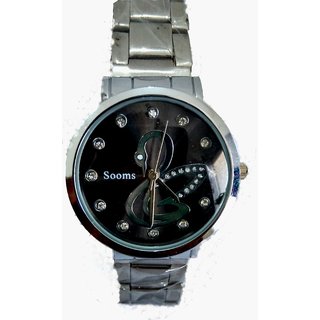 Sooms wirst watch for womens Black Dial