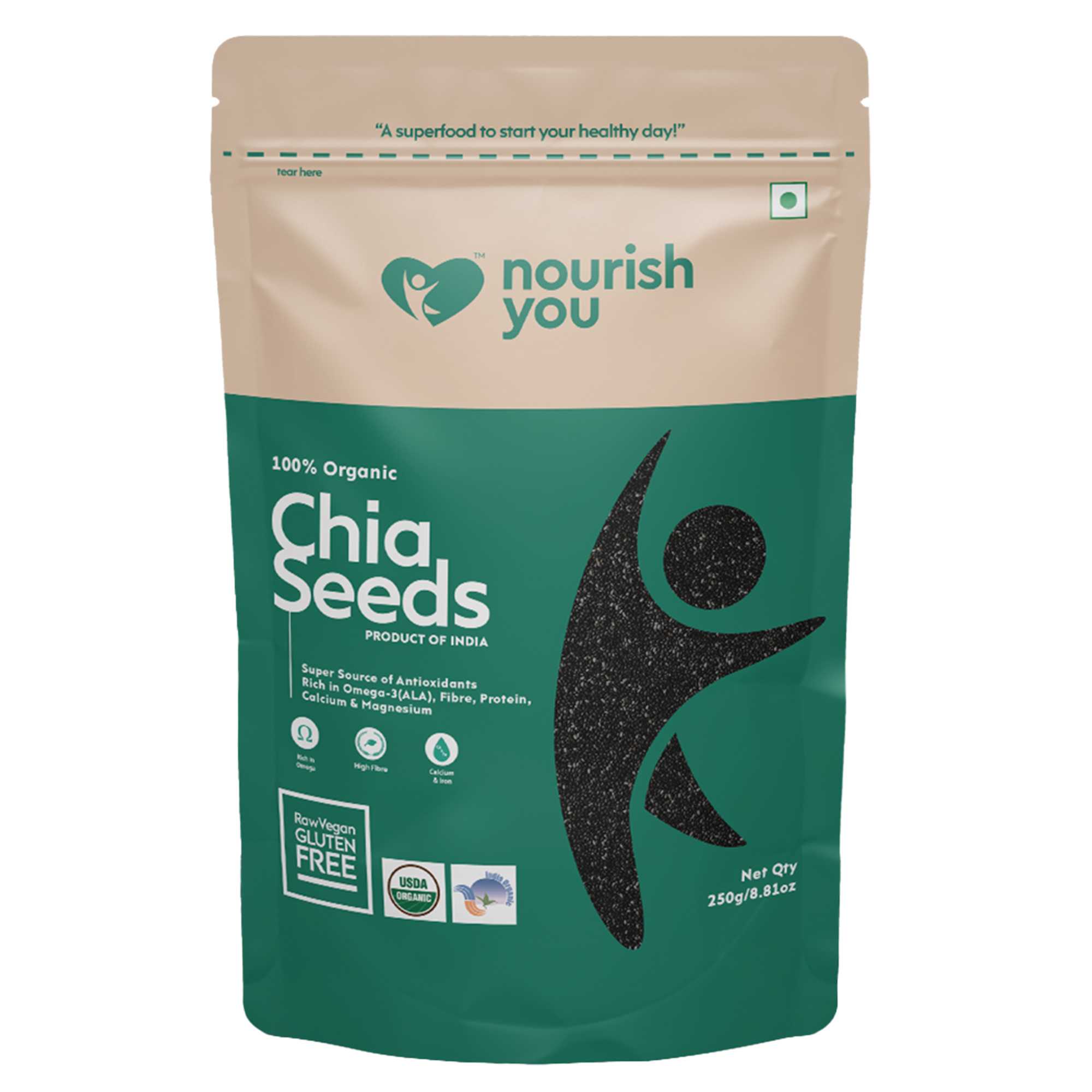 nourish you Raw Black Chia Seeds
