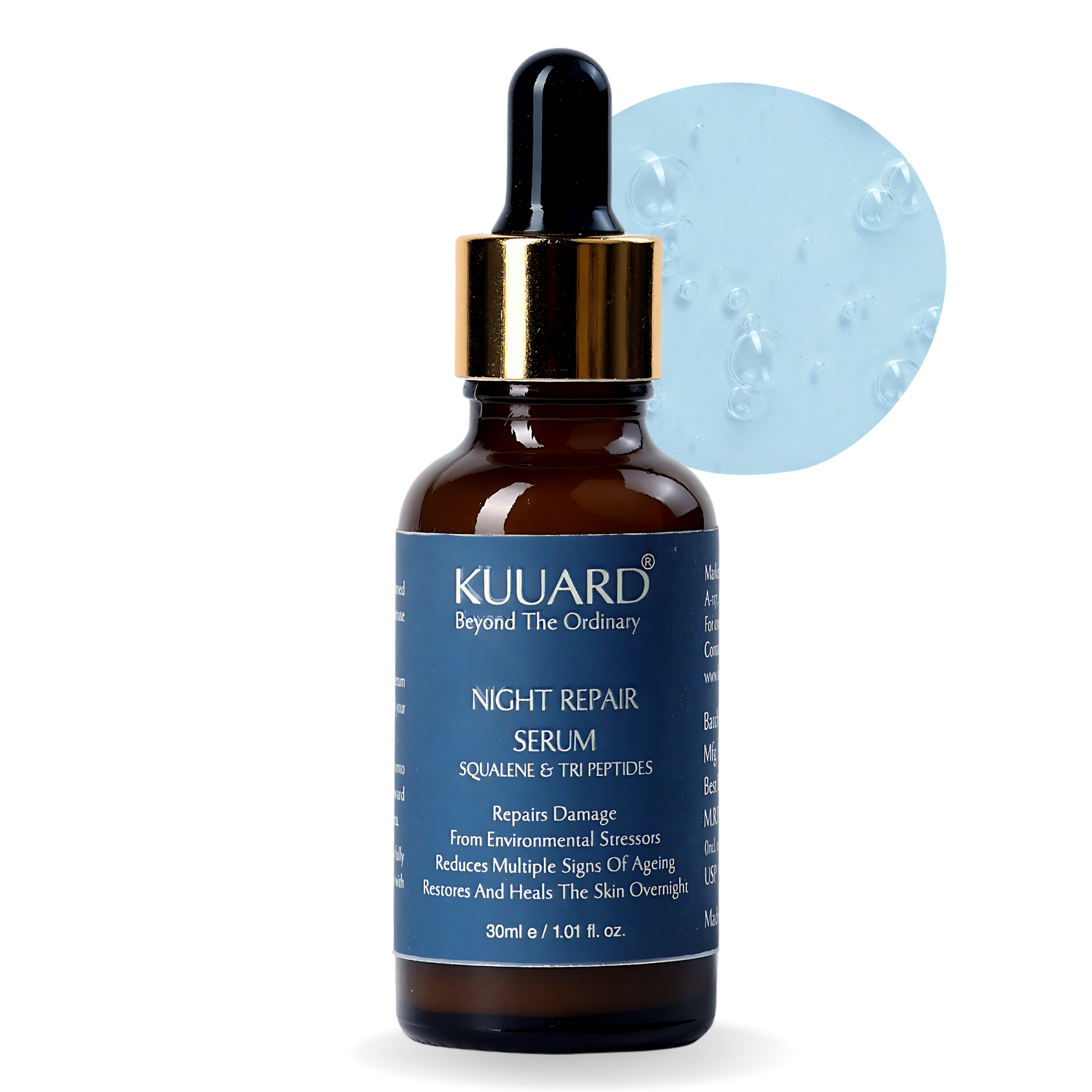 Kuuard Anti-Aging Night Serum | Fine Lines & Wrinkles Reduction in 7 Nights | Squalene & Tri Peptides