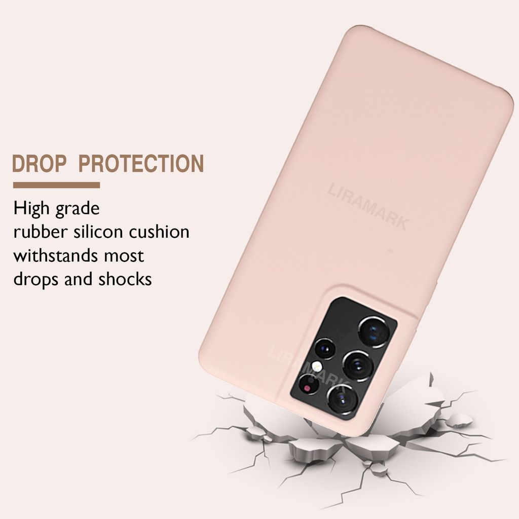 LIRAMARK Liquid Silicone Soft Back Cover Case for Samsung Galaxy S21 Ultra view 2