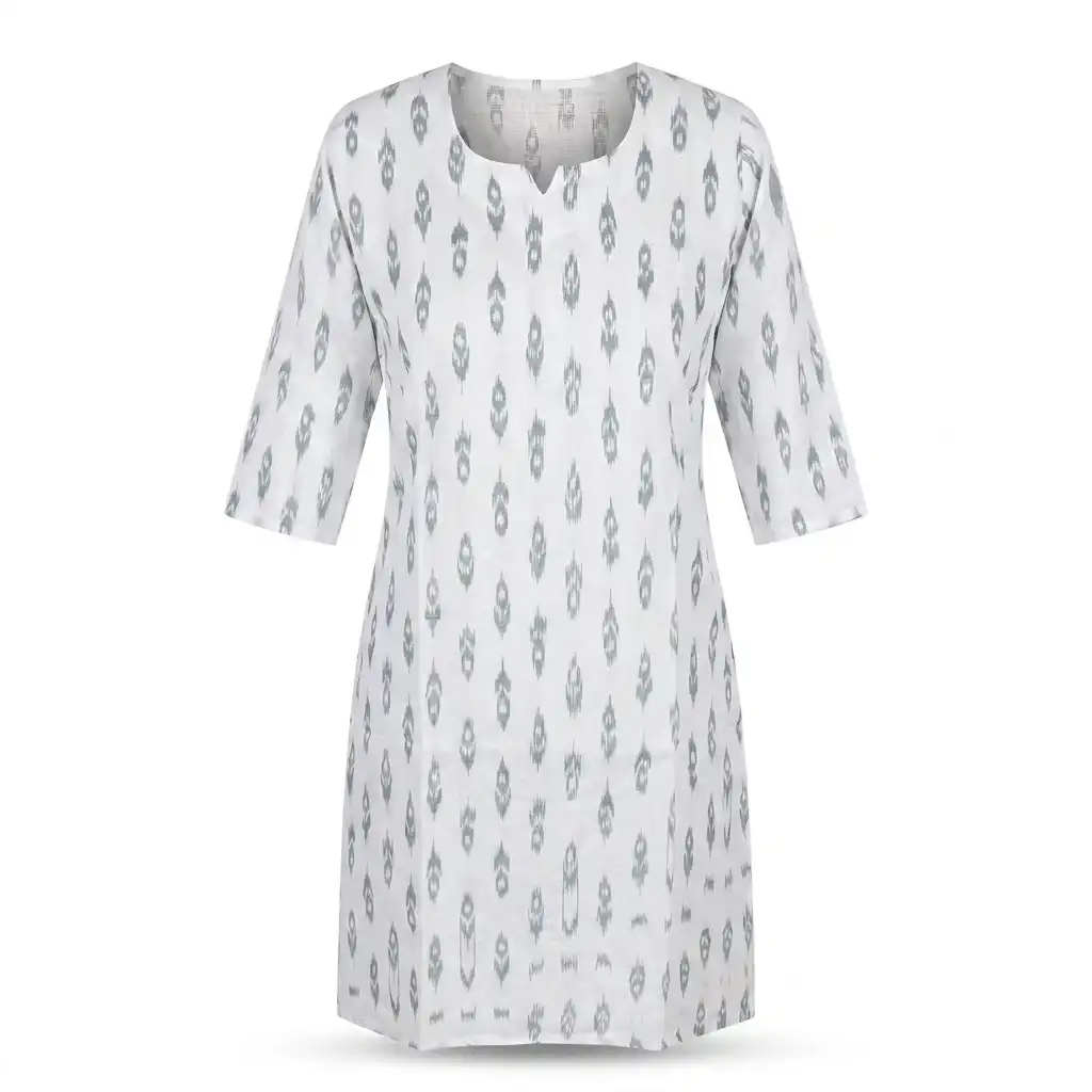 Kurti Printed White – Odisha Handloom