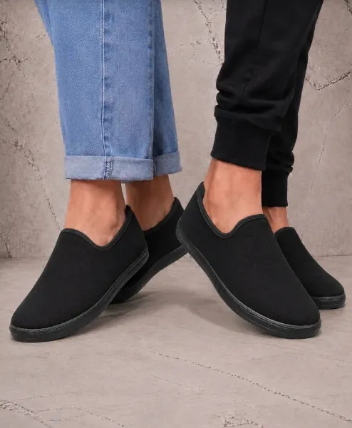 Black Unisex Knitted Eva Footwear. view 2