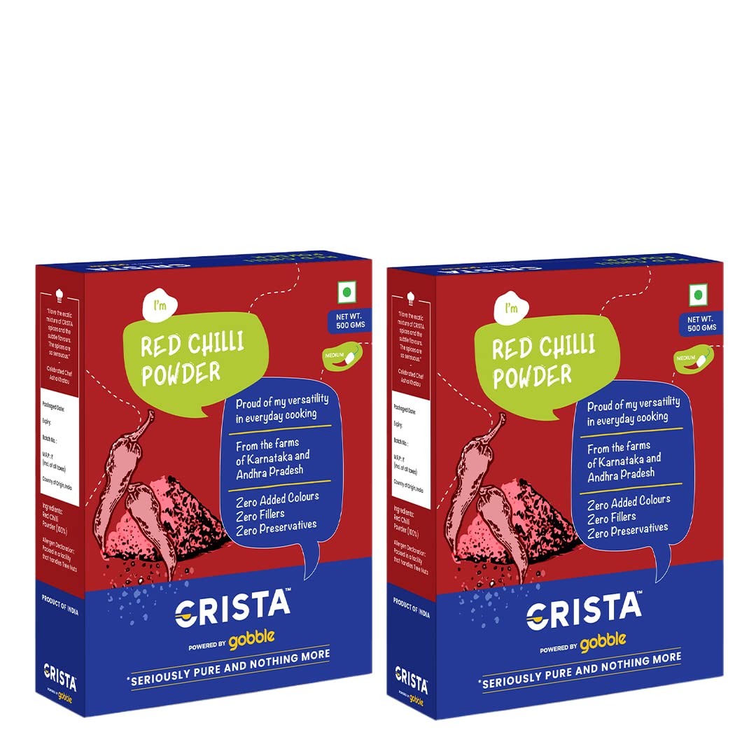 CRISTA Red Chilli Powder Combo, 500 gm Each - Pack of 2