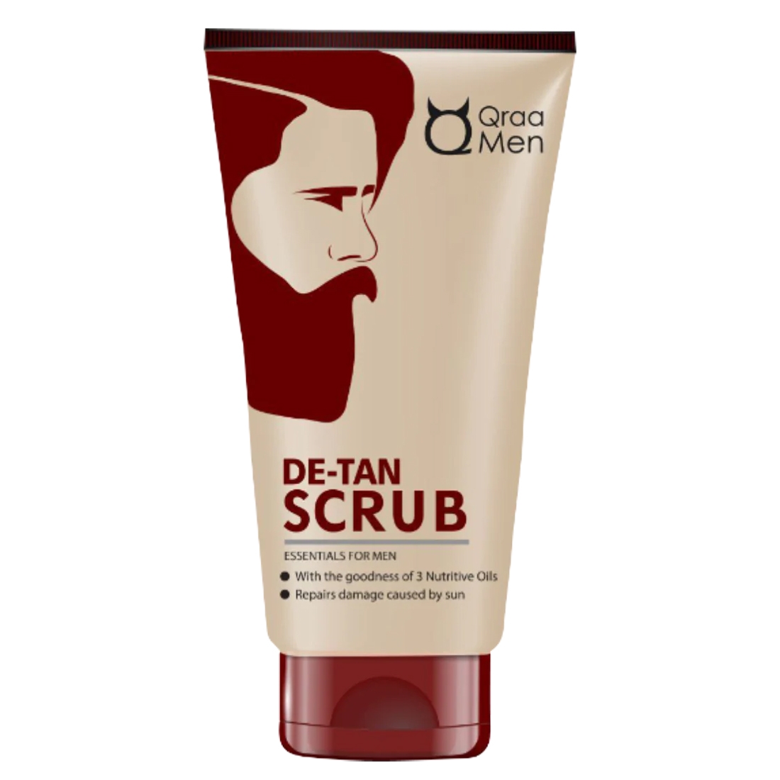 Qraa Men De-Tan Scrub For Men, Skin Brightening & Lightening, Blackhead & Dirt Removal, Tan Removal Face Scrub - 100gm