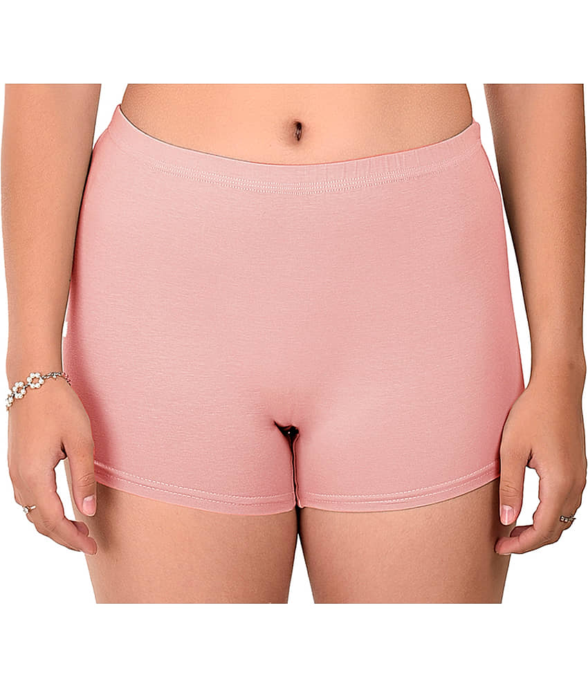Elina Cotton Lycra Boys Short ( Peach , Pack of 1 )