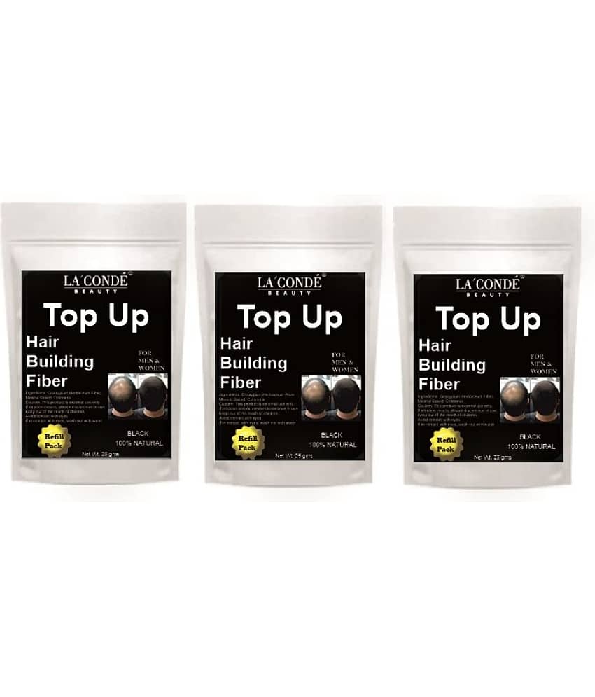 La'Conde Hair Building Fiber Instant Fuller Hair (Black) 25 gm Pack of 3
