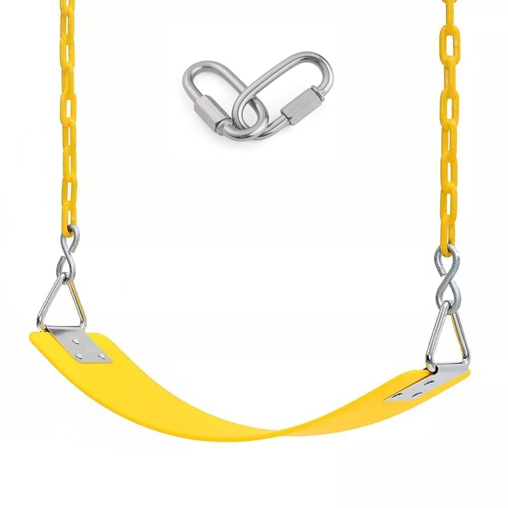 REZNOR High Back Full Swings Seats and Bucket Swing with 1.5 Meter Chain, Playground Swing Set Accessories, 4 Oval Shape Stainless Steel Screw Link Snap Hooks for Kids, Adults view 2