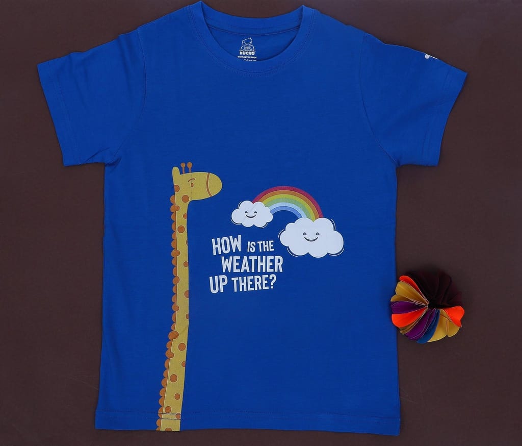 KUCHU Unisex Tshirt (6 Years- 7 Years) | Made of Super Combed Cotton-Modal Natural Fiber Better Than 100% Cotton| Soft & Breathable Fabric| Unique Digitally Printed Design |Weather view 2