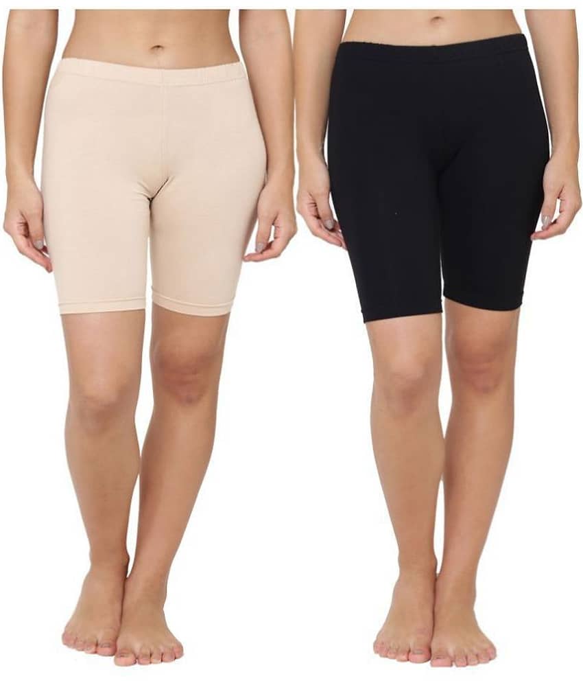 Leading Lady Pack of 2 Cotton Women's Boy Shorts ( Multi Color )