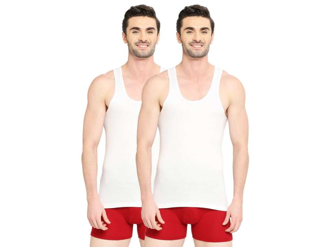 VIP Supreme Men's 100% Cotton White Vest, Moisture Absorbent Inner wear for Men - Pack of 2 - 4XL