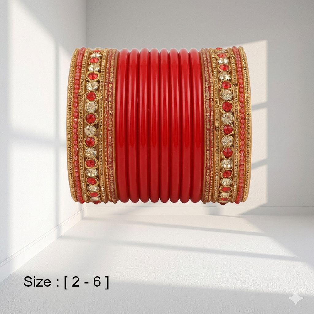 Red Bangles: Traditional Indian Jewelry, Lac-crafted Lahathi view 2