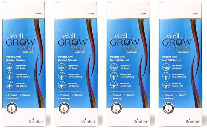 Brinton WellGrow gold hair serum (60 ml) x Pack of 4 (240 ml)