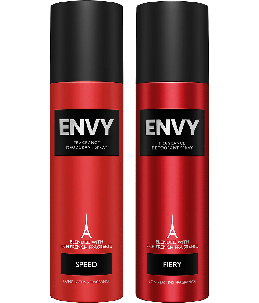 Envy Speed & Fiery 120 ml Each Deodorant Spray for Men 240 ml ( Pack of 2 )