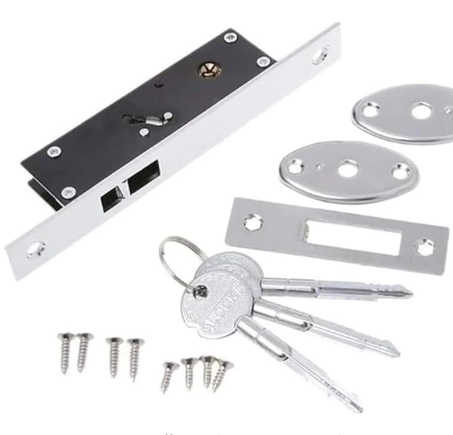 Adison Sliding Door Lock Internal Wave Key Stainless Steel Heavy Duty Pack Of 1 view 2
