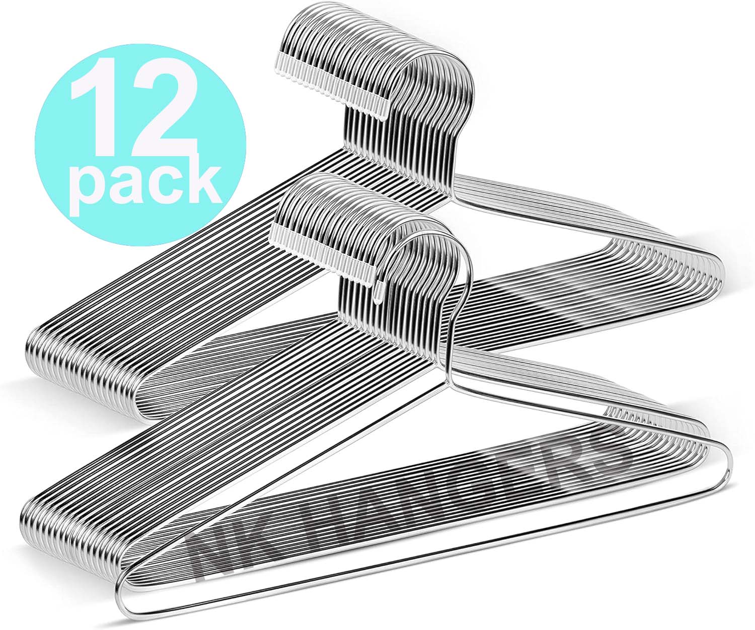 KUSH HANGER Maximize Closet Space with Our Ultra Thin Metal Space Saving Clothing Hangers - 12 Pack | Hanger | Hanger Set | Hangers | Durable Hangers | Steel Hanger |