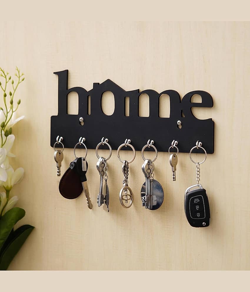 SKYVILLA Black Wood Key Holder - Pack of 1