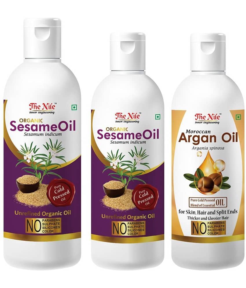 The Nile Sesame Oil 150 ML + Sesame Oil 100 ML + Argan Oil 100 ML 350 mL Pack of 3