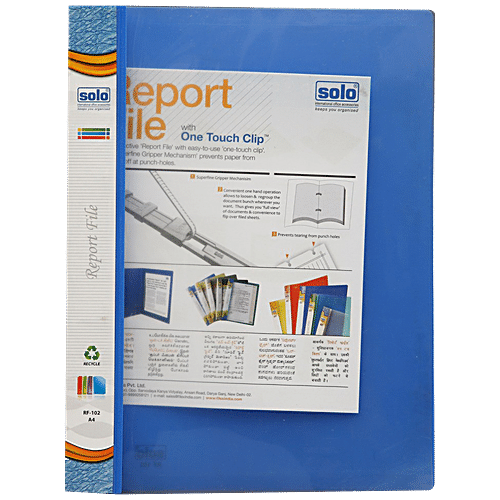Solo Report File 102 With One Touch Clip & Superfine Gripper Mec 1 Pc