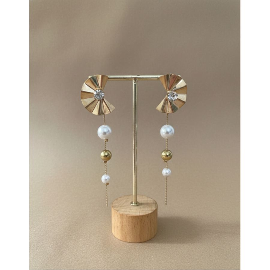 Earrings Gold-Toned Fan