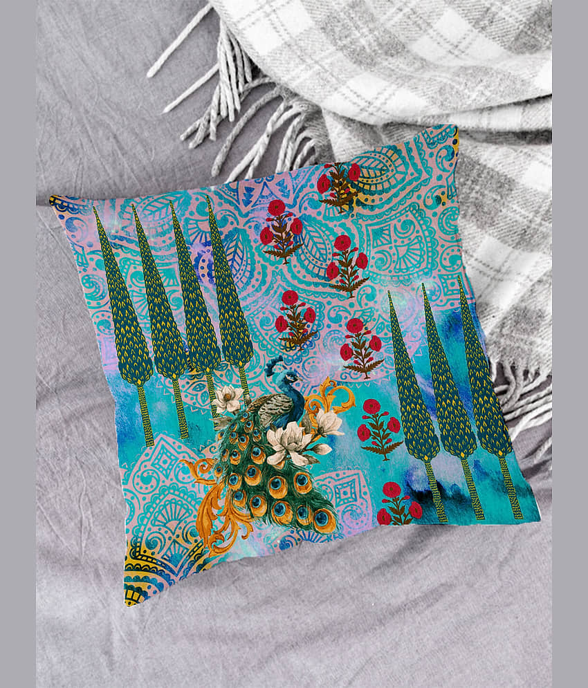 Houzzcode - Water Repellent Blue Polyester Pillow Covers 40x40x3 ( Pack of 1 )