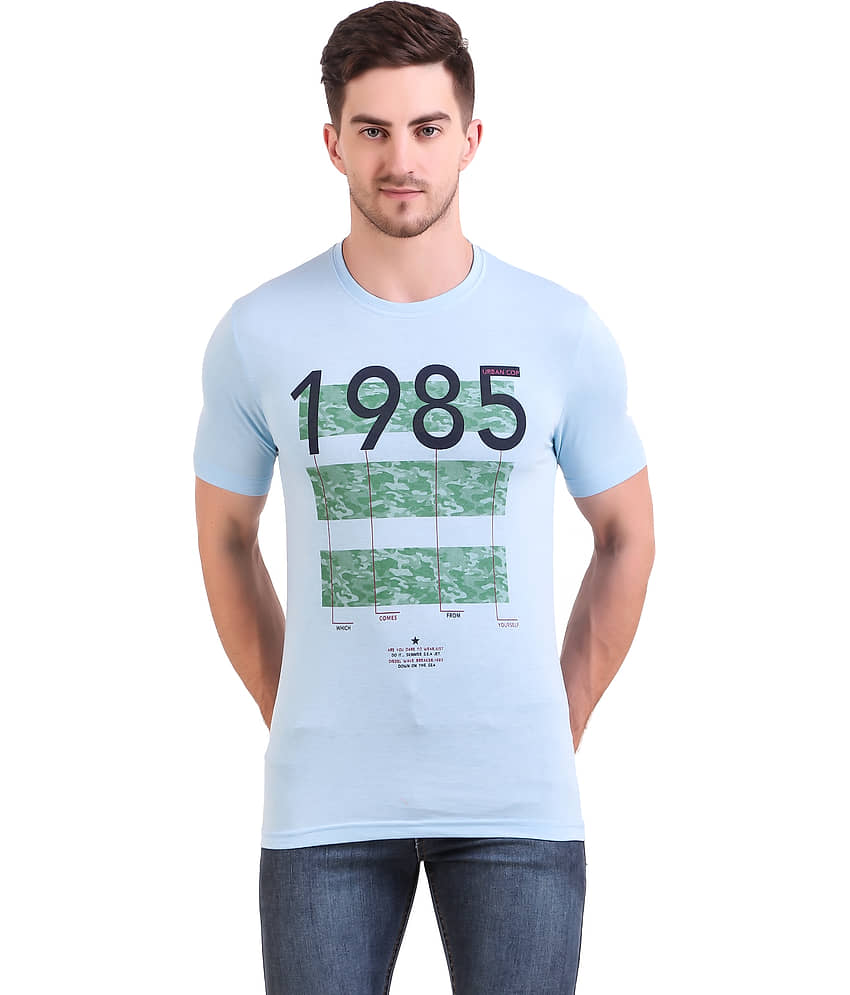 Bravezi Pack of 1 Cotton Blend Slim Fit Men's T-Shirt ( Blue )