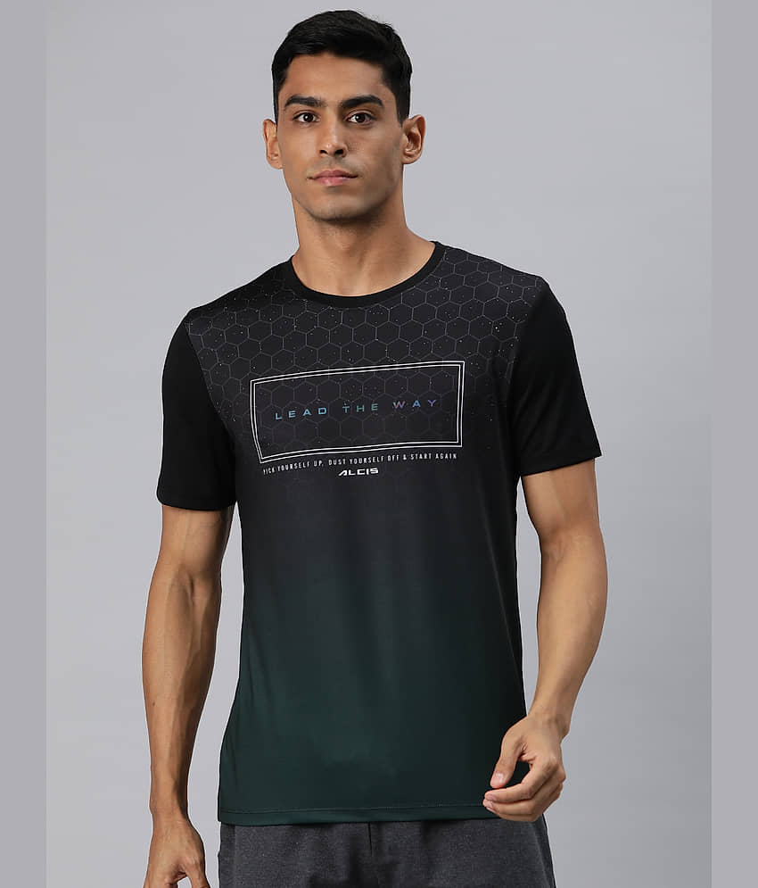 Alcis Green Polyester Slim Fit Men's Sports T-Shirt ( Pack of 1 )