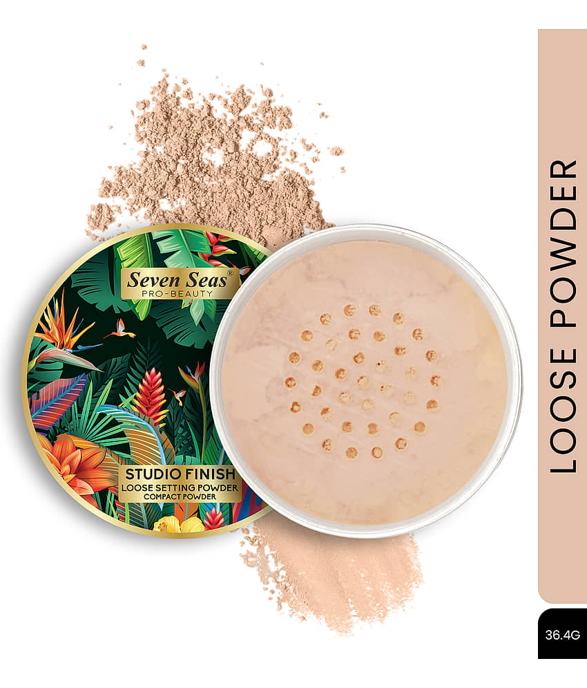 Seven Seas Studio Finish Loose Makeup Setting Compact Powder (Buff Beige,36,4g)