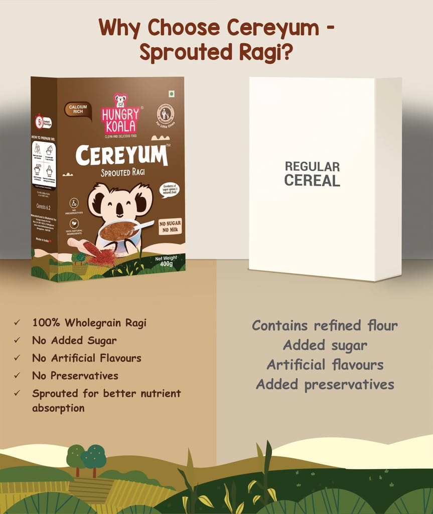 Hungry Koala Sprouted Ragi Powder, 200 Gram view 2