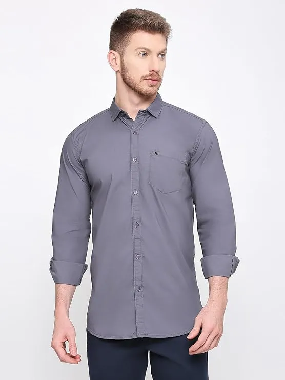 Grandstitch Men Regular Fit Solid Spread Collar Casual Shirt