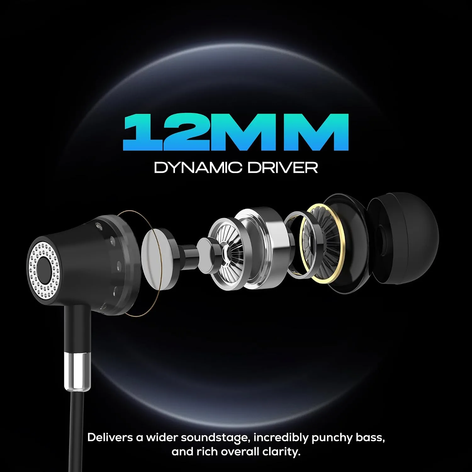 AROMA NB119 Brio Neckband Bluetooth | Upto 60 Hours Playtime, Fast Charging, Dual Pairing, Heavy Bass view 2