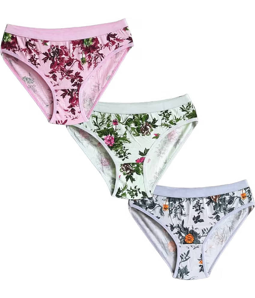The Tusht Pack of 3 Cotton Lycra Hipster For Women ( Multi Color )