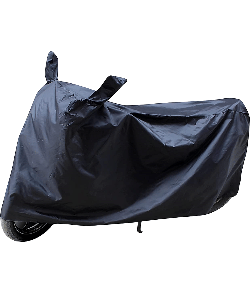 AutoRetail - Dust Proof Two Wheeler Polyster Cover With (Mirror Pocket) for Bajaj Discover 100 Black (pack of 1)
