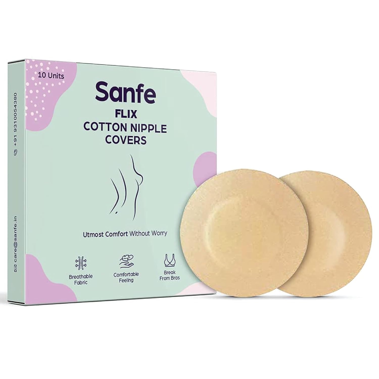 Sanfe Flix Cotton Nipple Covers - Pack of 10