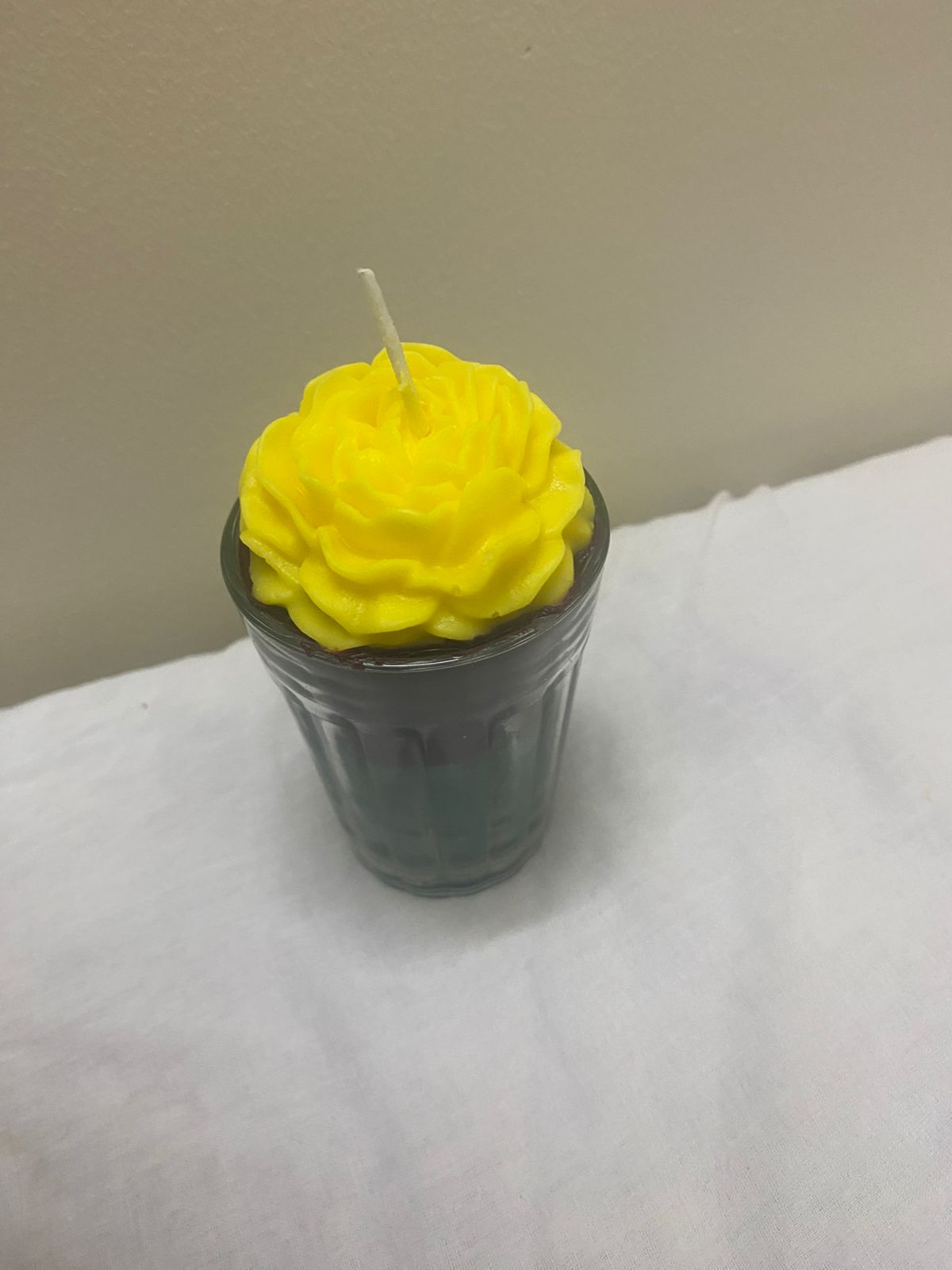 Pure soy wax home made yellow colour flower scented candle-80 grams glass Pack of 5