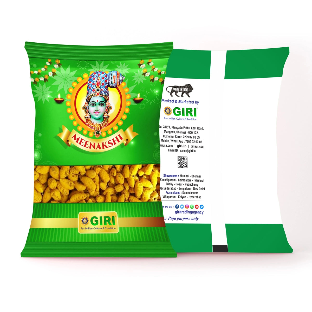 Giri Turmeric Finger | Haldi | Yellow Colour | Manjal for Pooja 500 gram in Long Size