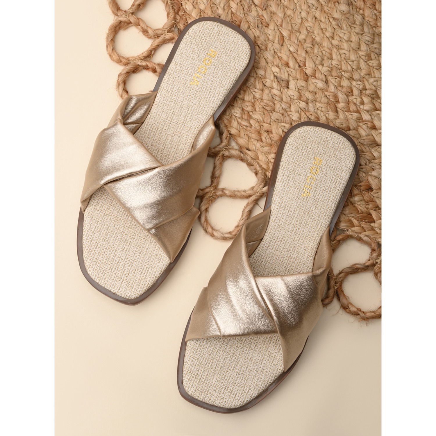 Gold Women Casual Comfortable Flats