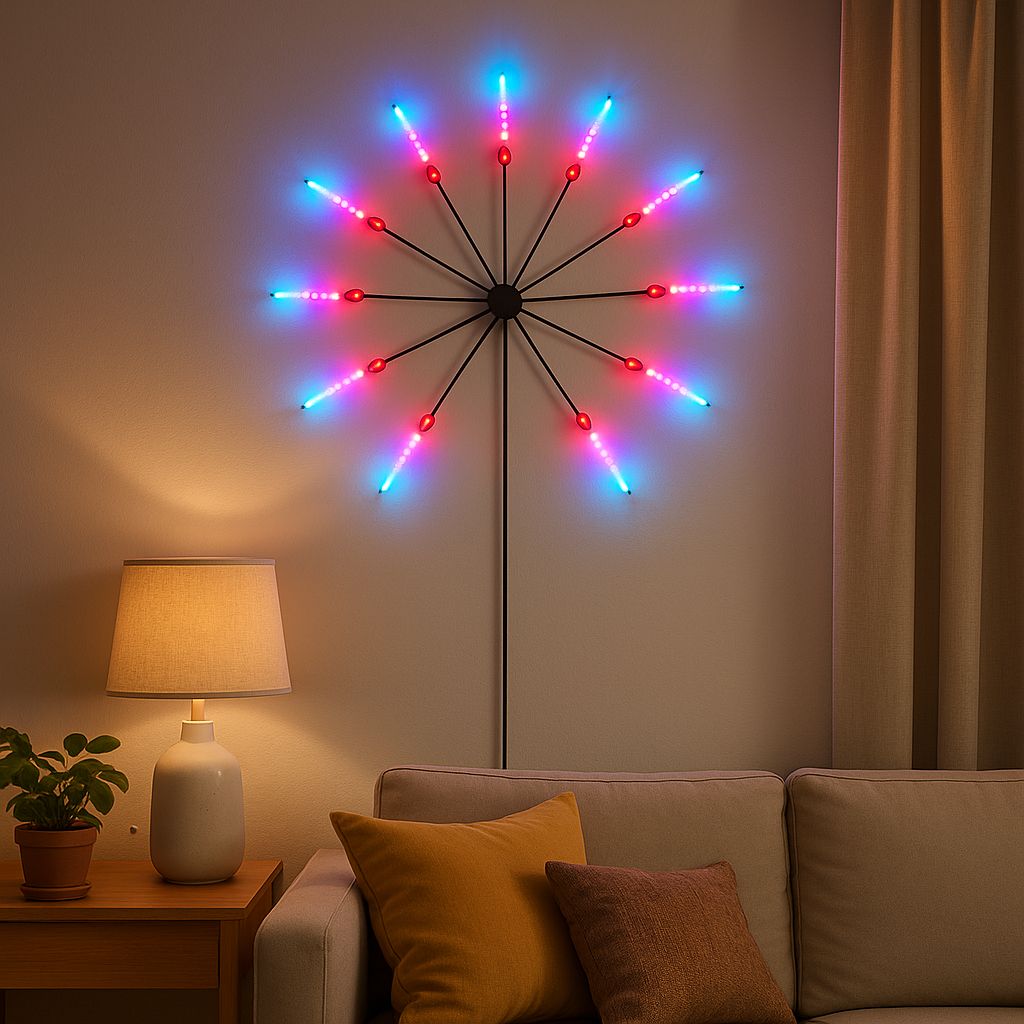 Multi-Color LED Firework Dandelion Decorative Stake Light view 2