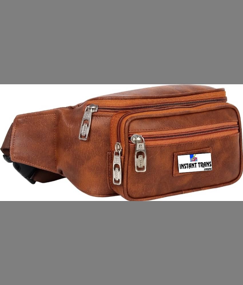 TRANSLUGGAGE Leather BROWN Waist Pouch
