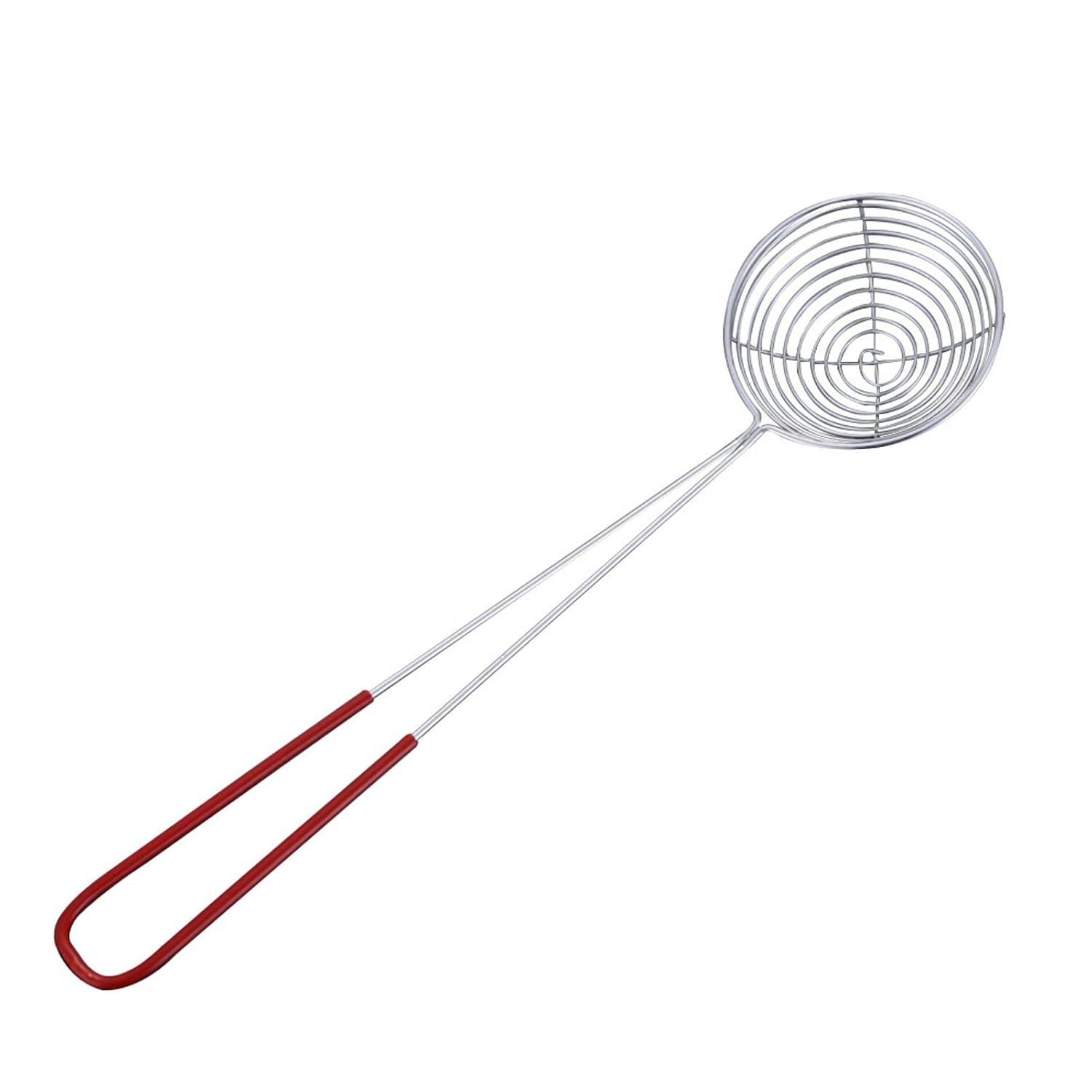Granny Kitchen Stainless Steel Spider Strainer, Mesh Skimmer with Red Handle- Junior