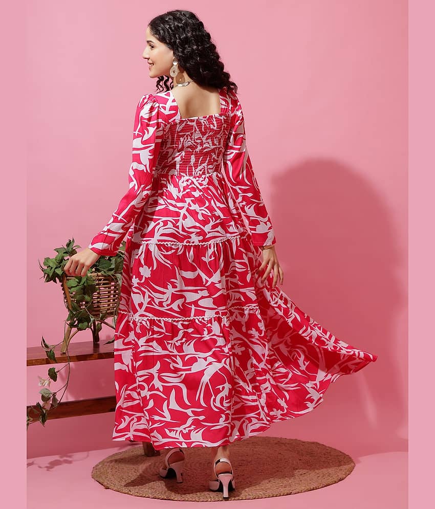 Sheetal associates Women Crepe Printed Fit & Flare Dress ( Pink ) view 2