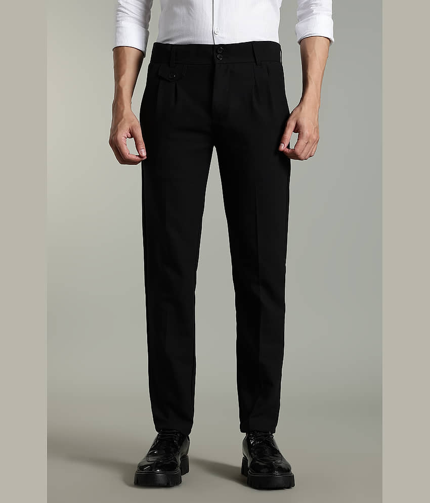 Paul Street Regular Men's Formal Trouser - Black ( Pack of 1 )