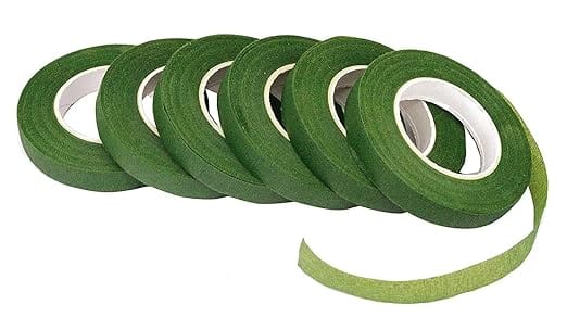6 Rolls Green Florist Tape for Flower Arrangements, 1/2 Inch by 30 Yards Each