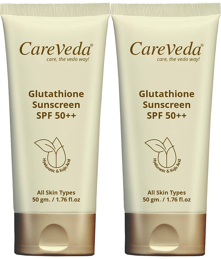 CareVeda SPF 50 Sunscreen Cream For All Skin Type ( Pack of 2 )