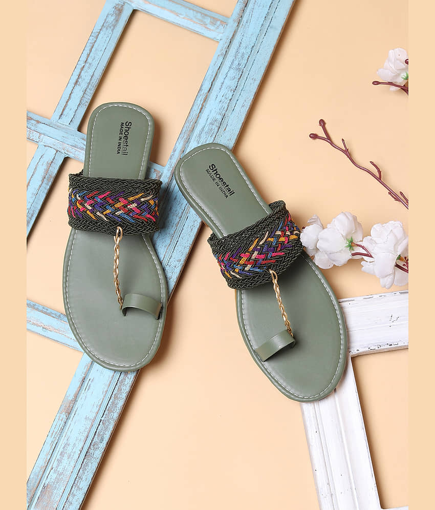 Shoestail Green Flats