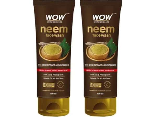 WOW Skin Science Anti-Acne Neem Face Wash - 100ml Pack of 2