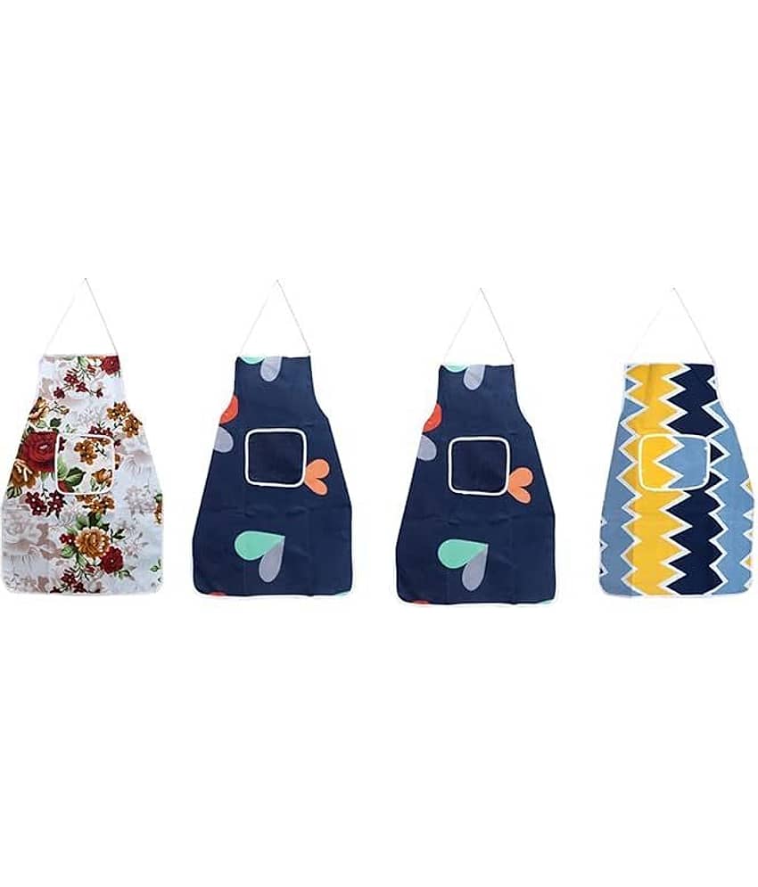 Kitchen Apron with Center Pocket (Set of 4)
