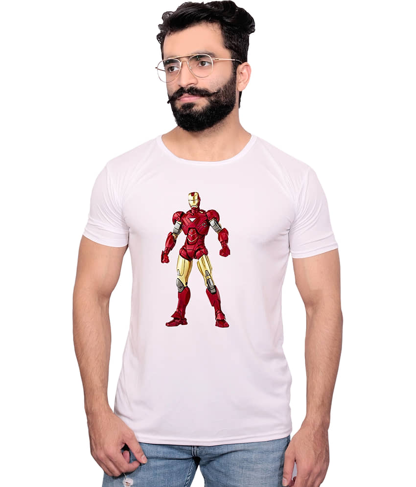 Nityanand Enterprises White Cotton Blend T-Shirt