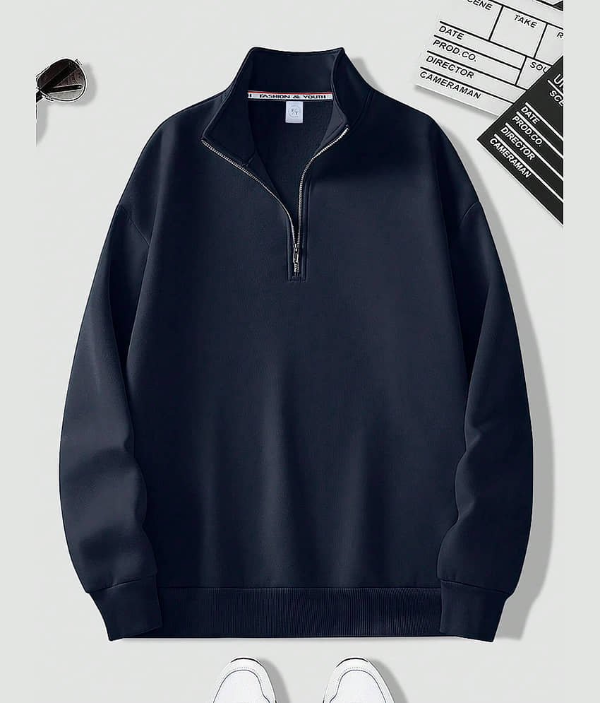 fashion and youth Fleece High Neck Men's Sweatshirt - Beige ( Pack of 1 )