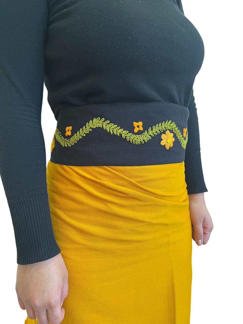 Hand-Embroidered Mekola Belt for Women - Stylish 55-Inch Handloom Fabric Accessory in Multiple Colors