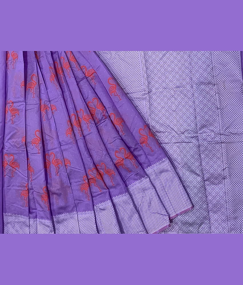 Sariya Silk Blend Woven Saree With Unstitched Blouse Piece ( Pink ) view 2